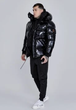 SikSilk Black High Shine Puffer Jacket 12 SikSilk Black High Shine Puffer Jacket -Modern Men Wear Shop SS 28238 4