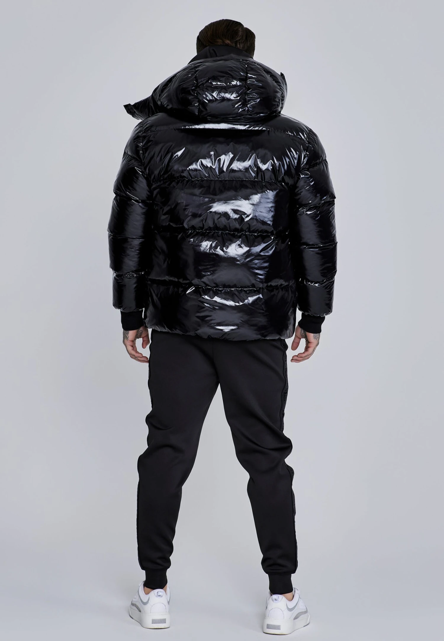 SikSilk Black High Shine Puffer Jacket 8 SikSilk Black High Shine Puffer Jacket - Image 6