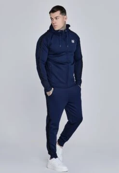SikSilk Navy Hoodie And Joggers Set