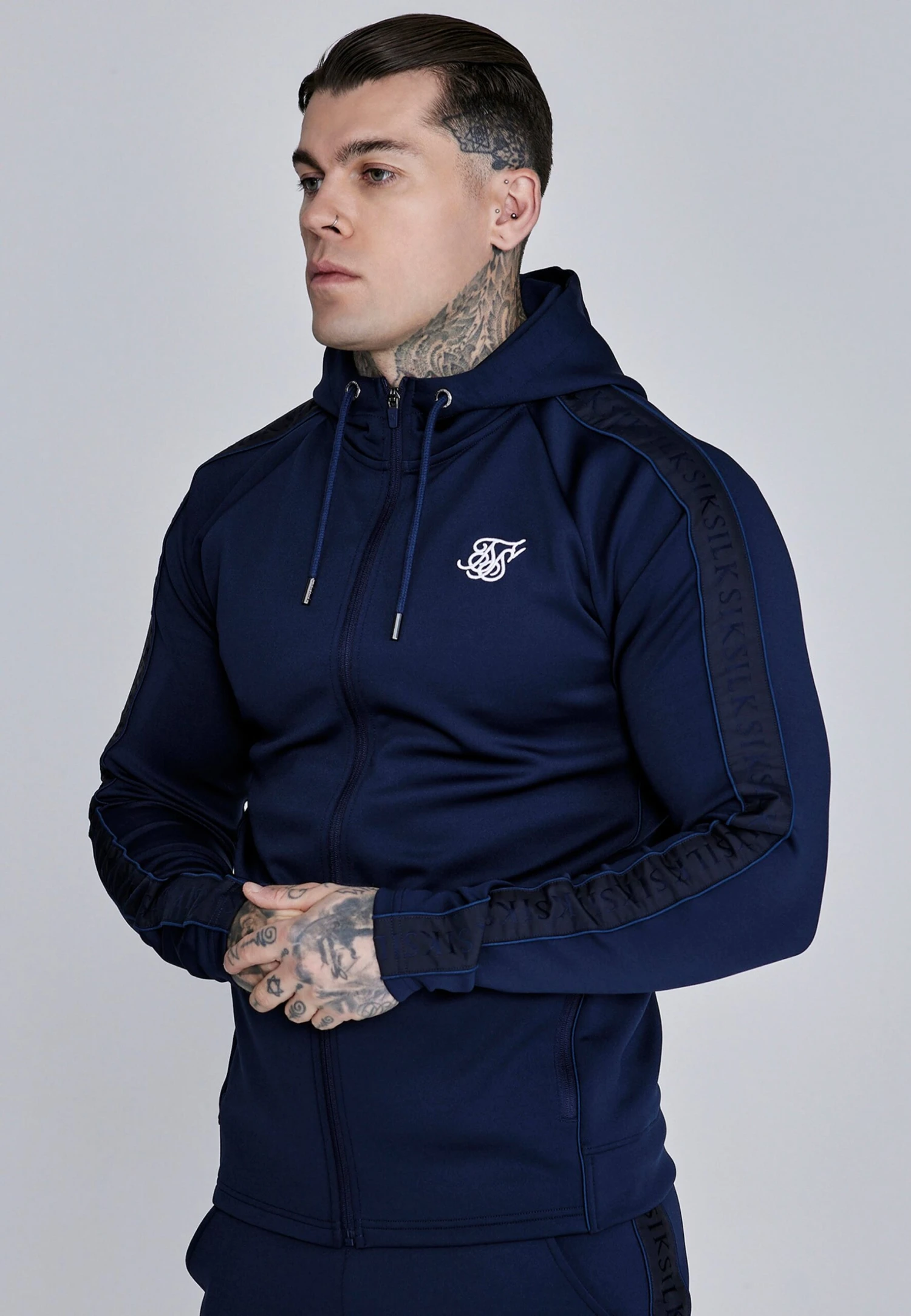 SikSilk Navy Hoodie And Joggers Set 4 SikSilk Navy Hoodie And Joggers Set - Image 2