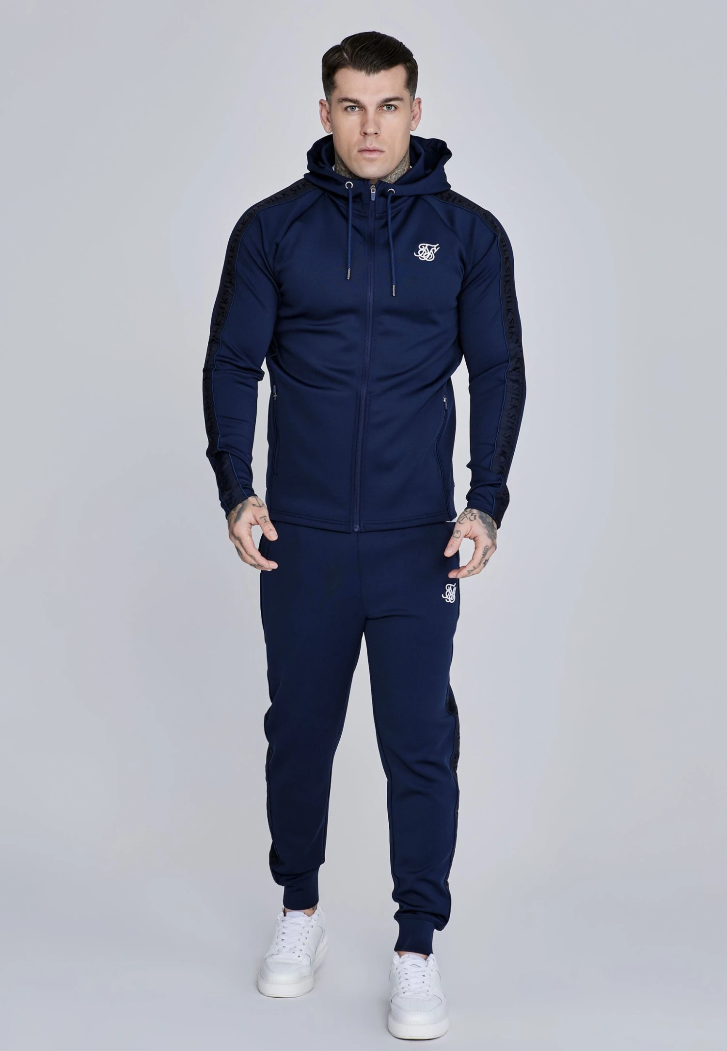 SikSilk Navy Hoodie And Joggers Set 6 SikSilk Navy Hoodie And Joggers Set - Image 4