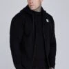SikSilk Black Essentials Full Zip Hoodie -Modern Men Wear Shop SS 28338 1