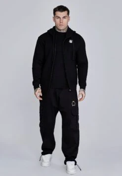 SikSilk Black Essentials Full Zip Hoodie -Modern Men Wear Shop SS 28338 3