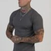 SikSilk Grey Muscle Fit T-Shirt
