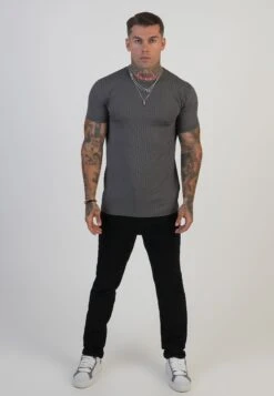 SikSilk Grey Muscle Fit T-Shirt -Modern Men Wear Shop SS 28630 3