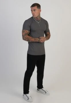 SikSilk Grey Muscle Fit T-Shirt -Modern Men Wear Shop SS 28630 4