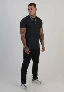 SikSilk Black Muscle Fit T-Shirt -Modern Men Wear Shop SS 28631 4