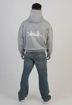 SikSilk Grey Marl Graphic Hoodie -Modern Men Wear Shop SS 28758 5