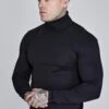 SikSilk Black Roll Neck Top -Modern Men Wear Shop SS 28983 1