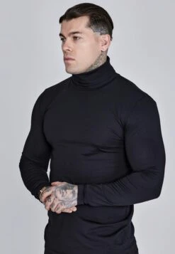 SikSilk Black Roll Neck Top